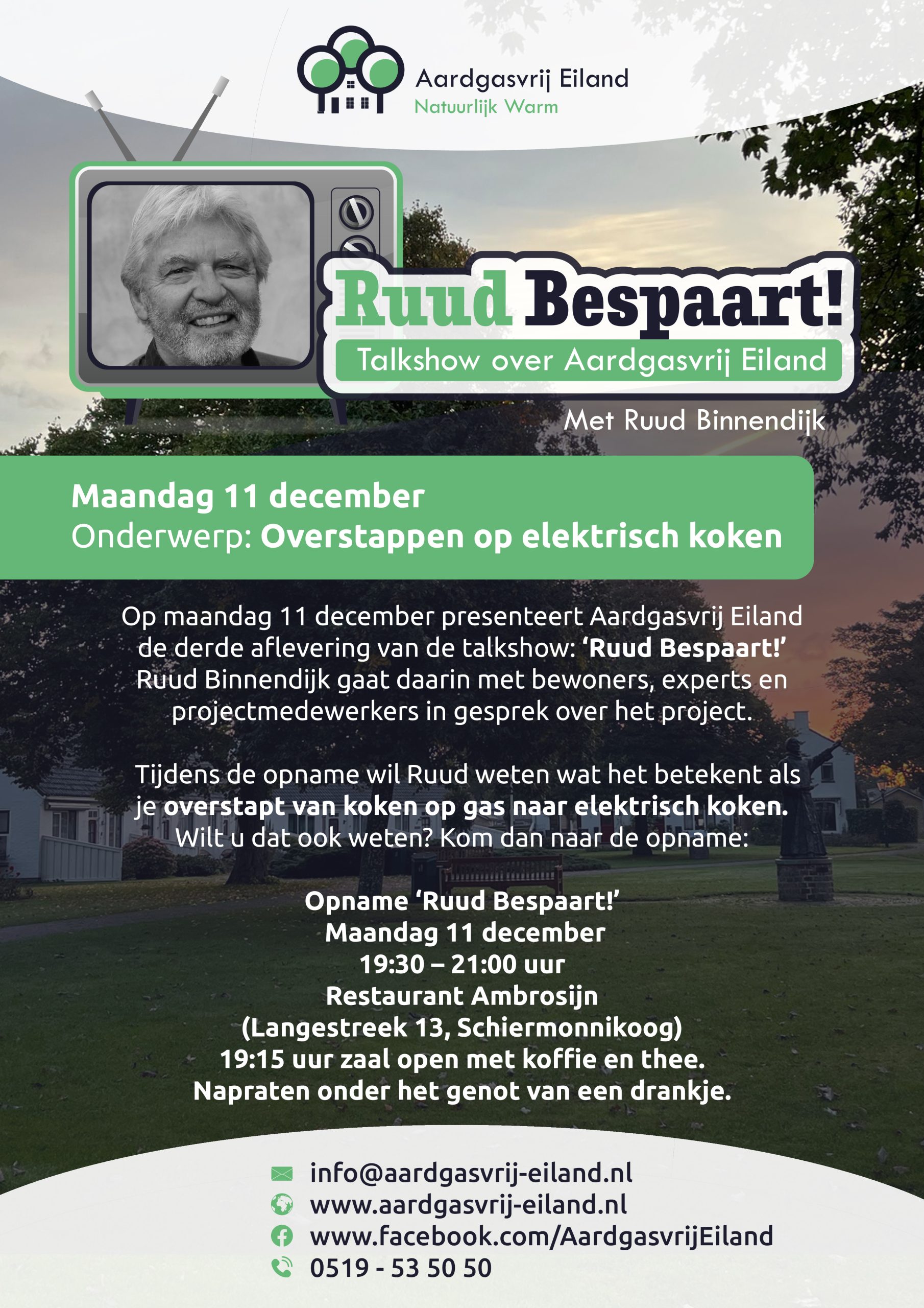 Poster Ruud Bespaart! 3de editie - Overstappen op Elektrisch koken